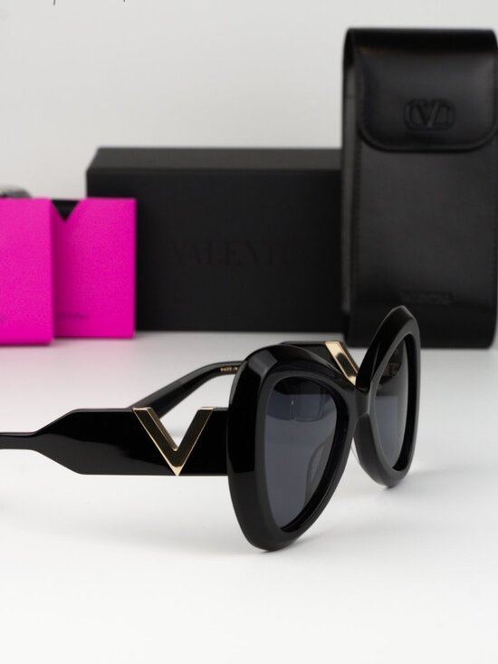 Valentino Women Sunglasses Black Grey Butterfly V-GOLD III VLS-138 A BRAND NEW main image 7
